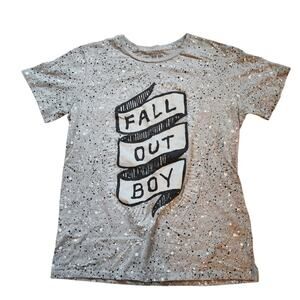 Manhead Fall Out Boy Band Tee Size L Gray Crew Neck Short Sleeve Shirt